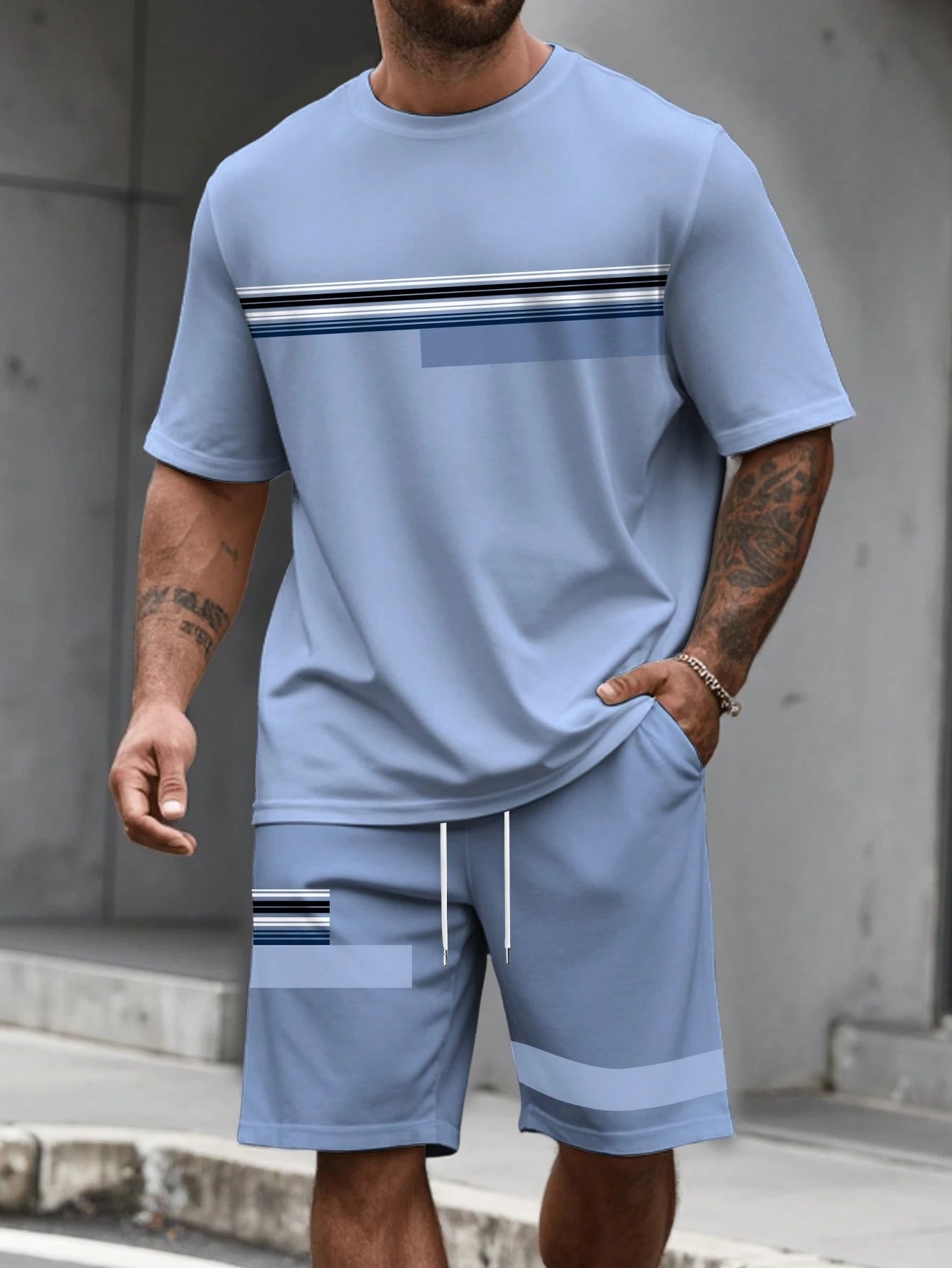 Street Fashion For 2026 - 2026 Sommer Neues Herren Kurzarm-Shorts-Set mit