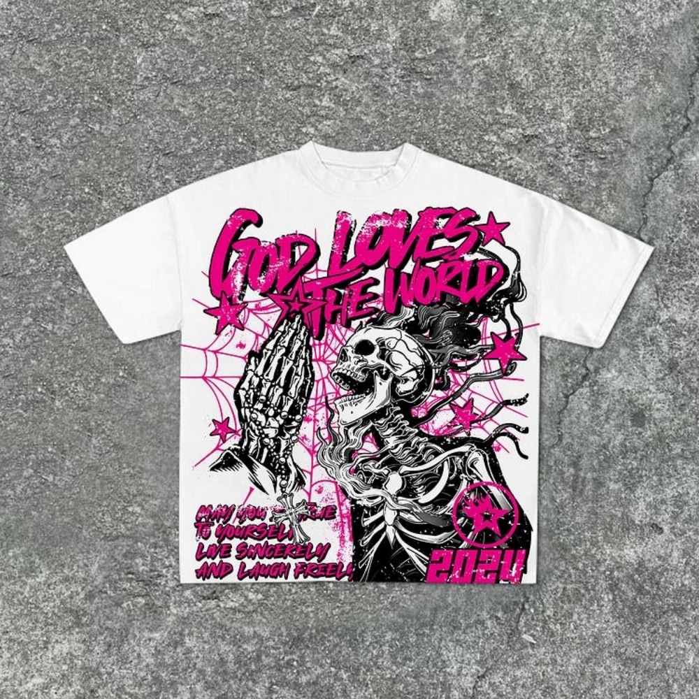 Street Fashion Graffiti - Modisches neues personalisiertes Totenkopf-Graffiti-Druck für Herren,