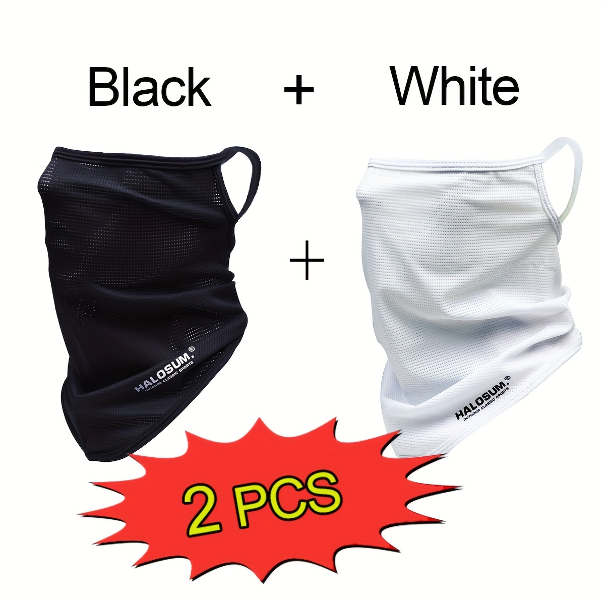 Street Fashion Kids - 1/2 Stück Eisseide-Gesichtsmaske, atmungsaktives Fahrradvisier, feuchtigkeitsableitend,