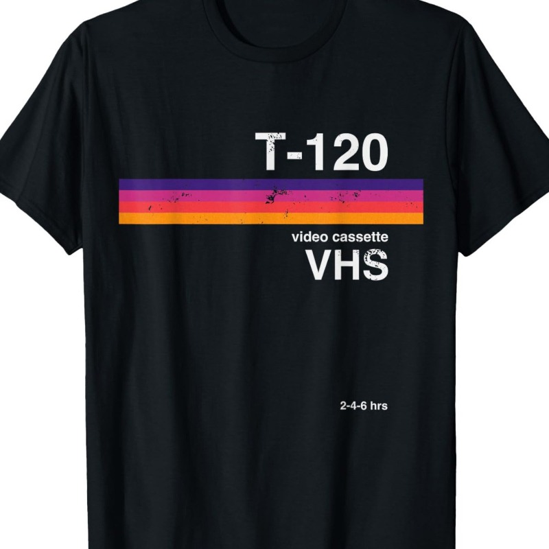 Retro-VHS-Video-Muster T-Shirt – Street Fashion Videos Bewertung und Preis