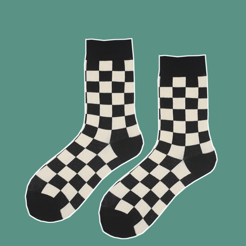 Damen Socken Schwarz Kariert P – Street Fashion Youtube Bewertung und Preis