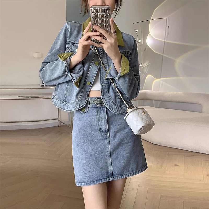 Denim Mäntel Mini Röcke Zwei S – Street Fashion Jeans Women Bewertung und Preis