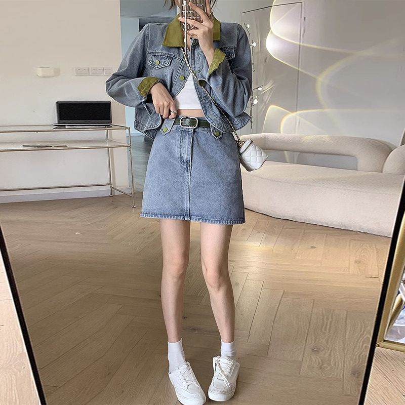 Denim Mäntel Mini Röcke Zwei S – Street Fashion Jeans Women Bewertung und Preis