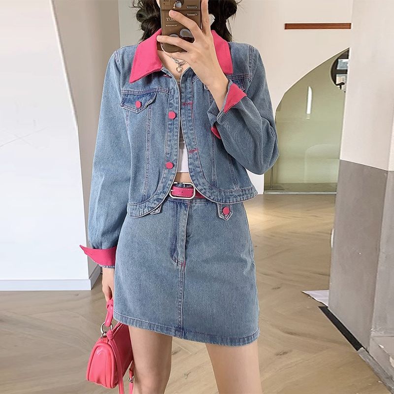 Denim Mäntel Mini Röcke Zwei S – Street Fashion Jeans Women Bewertung und Preis