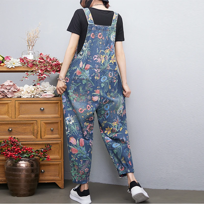 Casual Streetwear Print Floral – Street Fashion Jeans Women Bewertung und Preis