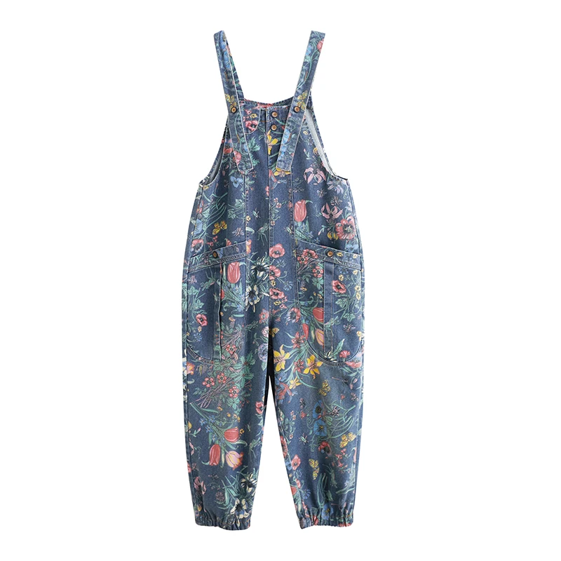 Casual Streetwear Print Floral – Street Fashion Jeans Women Bewertung und Preis