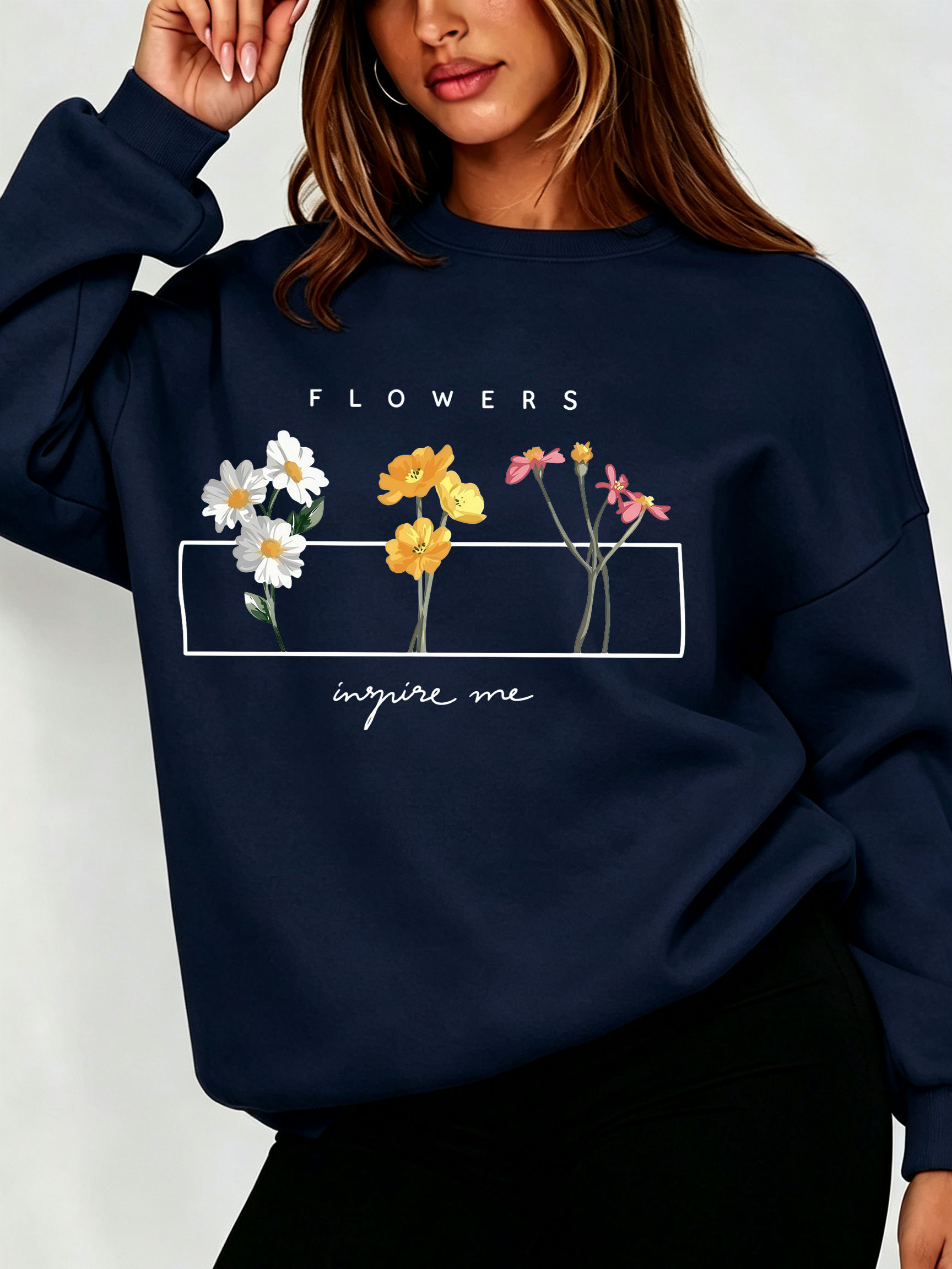 Damen-Sweatshirt mit Gänseblüm – Oversized Crewneck Fleece Bewertung und Preis