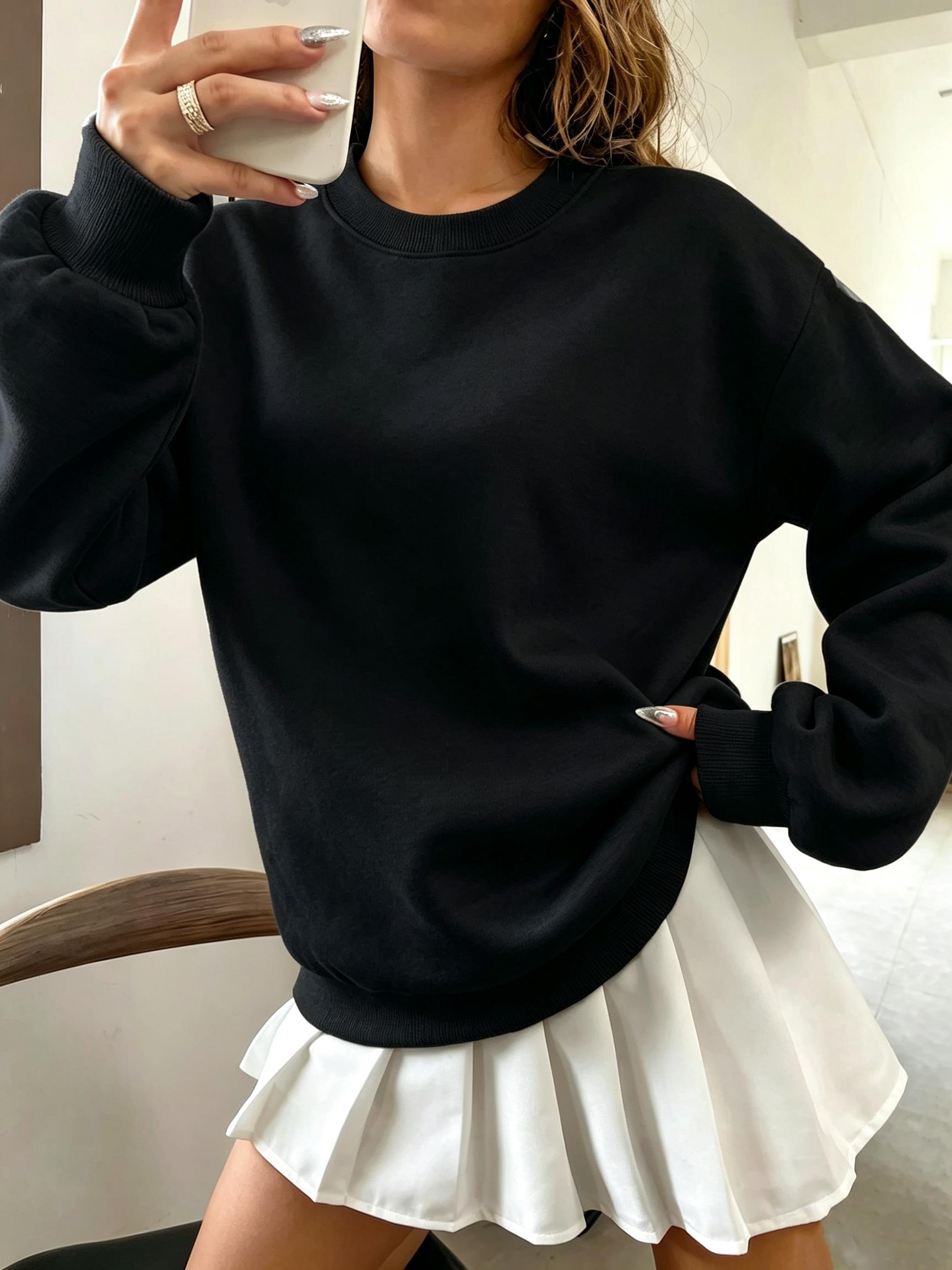Koreanisches Oversize-Sweatshi – Oversized Crewneck Fleece Bewertung und Preis