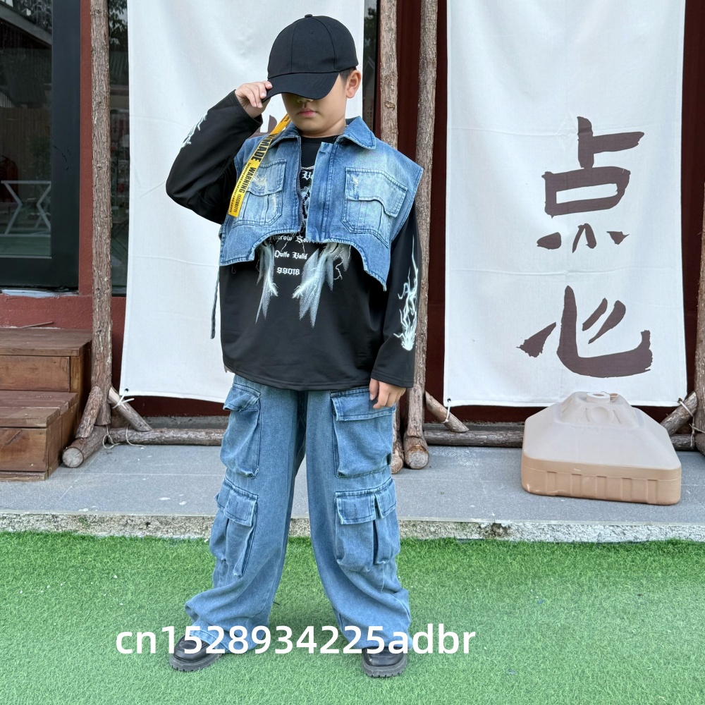 Kinder Hip-Hop-Kleidung Denim  – Street Fashion Jeans Women Bewertung und Preis